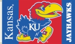 Kansas Jayhawks 3' x 5' Flag with Grommets Kansas Jayhawks 3' x 5' Flag with Grommets