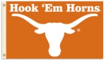 Texas Longhorns 3' x 5' Flag with Grommets - "Hook 'Em Horns" Texas Longhorns 3' x 5' Flag with Grommets - "Hook 'Em Horns"