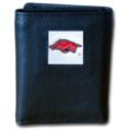 Arkansas Razorbacks Tri-fold Leather Wallet with Tin Arkansas Razorbacks Tri-fold Leather Wallet with Tin